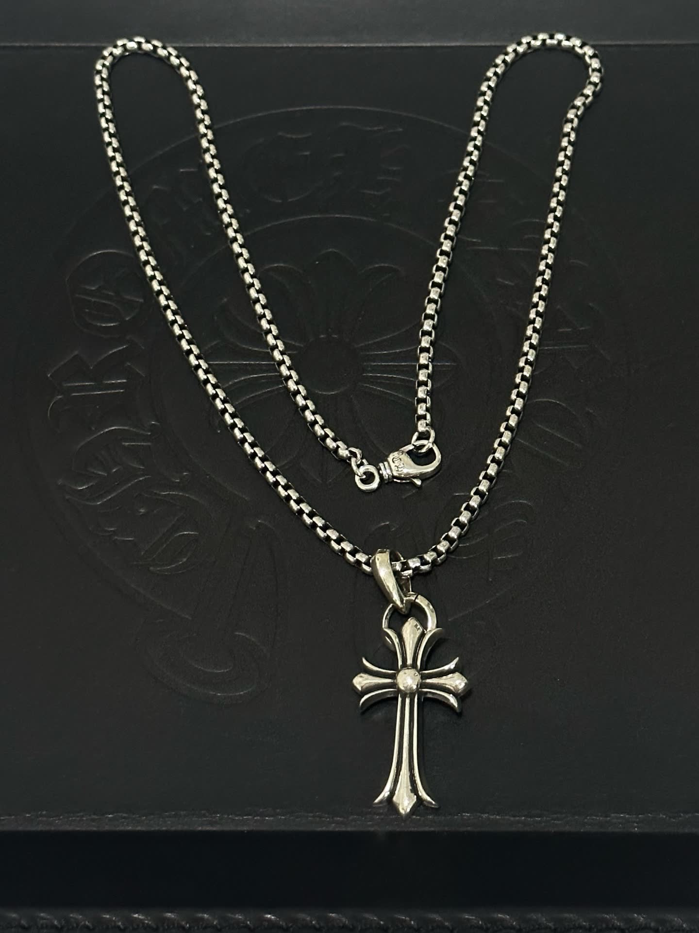 Chrome Hearts Silver Cross Pendant Necklace